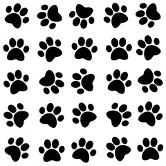 Fototapeta na wymiar Dog Paw or Cat Paw Pattern. Vector Illustration.