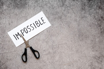 Word Impossible becomes Possible. Motivation concept - 512943219