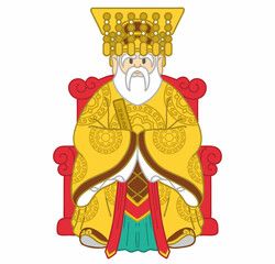 The Great Jade Emperor. Vector illustration. The great jade emperor is means ‘God’ in Taoism.