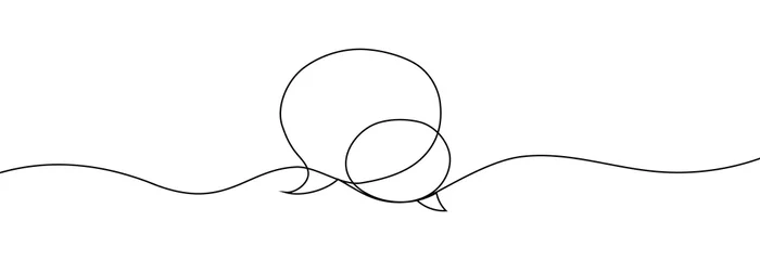 Cercles muraux Une ligne hand drawn illustration of speech communication with one line. Line art.Vector illustration
