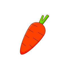 Cute carrot cartoon. Vector illustration. Healthy food cartoon
