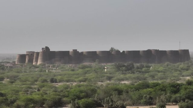 Derawar Fort, a large square fortress in Ahmadpur East Tehsil, Punjab, Pakistan. Derawar Fort.