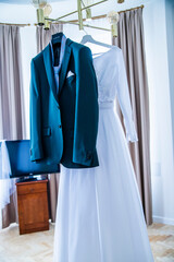 garnitur piękne ubranie ślub wesele - obrazy, fototapety, plakaty