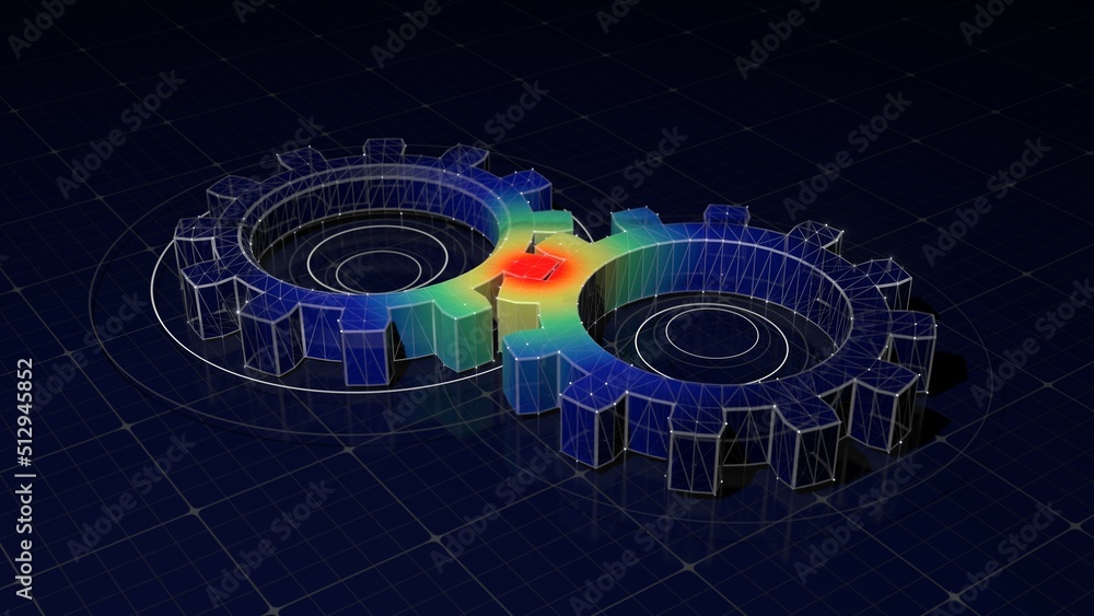 Wall mural static structural simulation of 3d airfoil subjected to lift and drag force. nonlinear analysis done