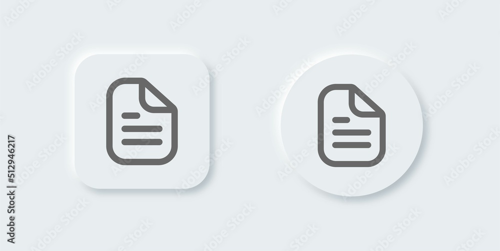 Poster document line icon in neomorphic design style. folded written paper vector icon.