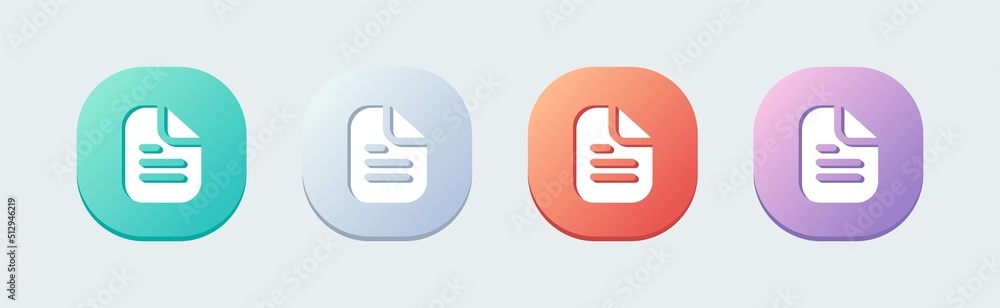 Poster document solid icon in flat design style. folded written paper vector icon.