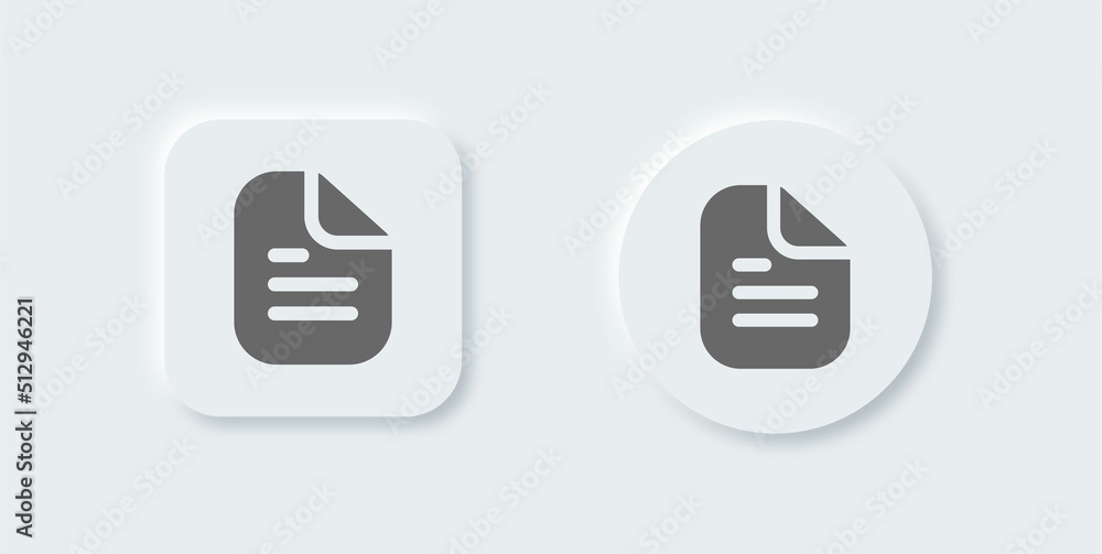 Aufkleber document solid icon in neomorphic design style. folded written paper vector icon.