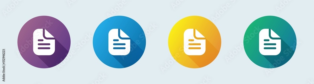 Poster document solid icon in flat design style. folded written paper vector icon.