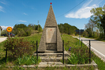 A second world war memorial in Sveti Donat village near Buzet in Istria, western Croatia. It dates...