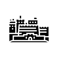 edinburgh castle glyph icon vector. edinburgh castle sign. isolated symbol illustration - obrazy, fototapety, plakaty