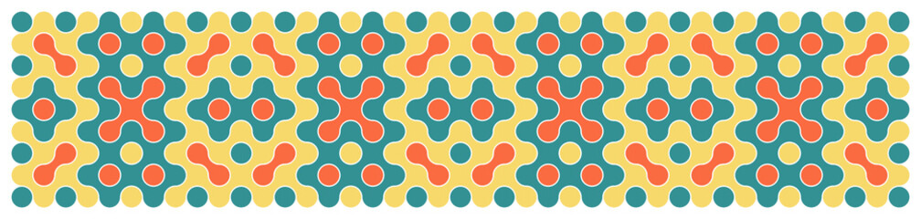 Multicolor truchet tiling connections illustration