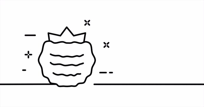 Berry. Raspberry, blackberry. tasty, sweet, sour, healthy food, harvest, cooking. Eating concept. One line drawing animation. Motion design. Animated technology logo. Video 4K