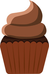 Chocolate cupcake with chocolate frosting