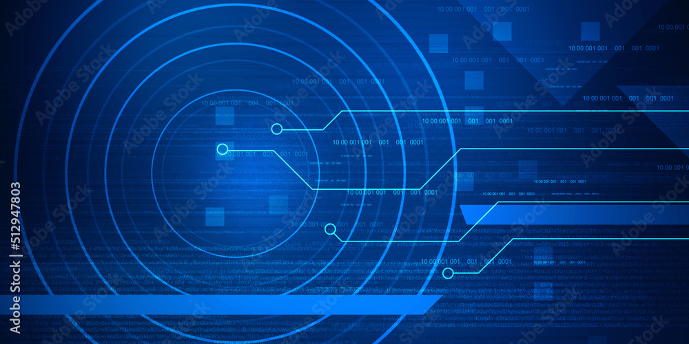 Poster 2d illustration abstract digital binary data on computer screen