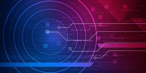 Fototapeta premium 2d illustration abstract digital binary data on computer screen