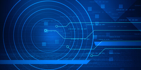 2d illustration abstract digital binary data on computer screen