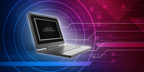 3d illustration Online Education concept
    