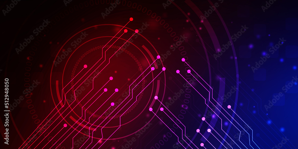 Poster 2d illustration abstract digital binary data on computer screen
