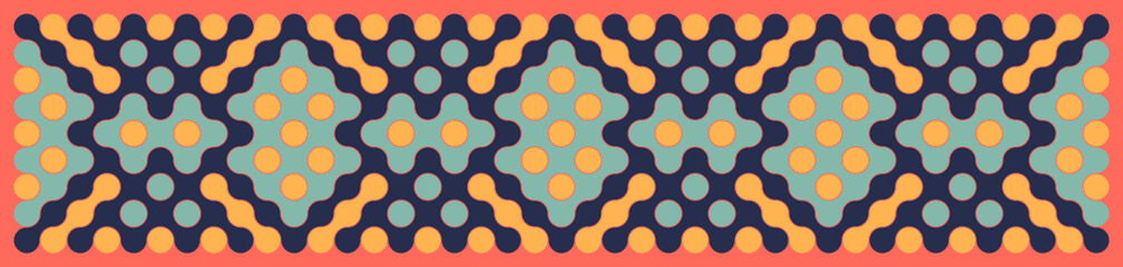 Multicolor truchet tiling connections illustration