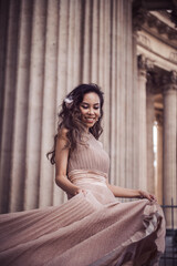 Young asian beautiful woman in dress