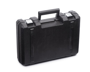 Closed black plastic case