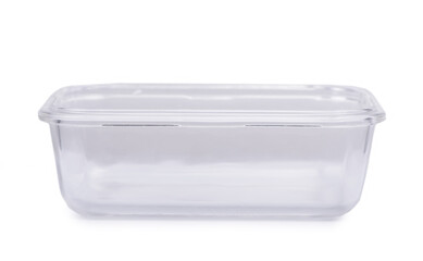 Empty rectangular glass container