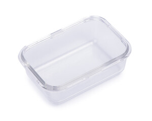 Empty rectangular glass container