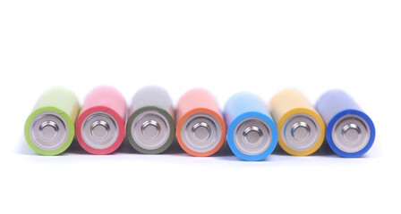 Group of colorful batteries