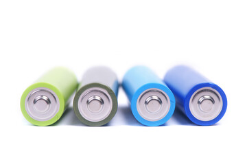 Group of colorful batteries