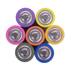 Group of colorful batteries