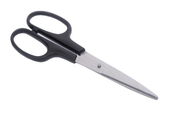 New black stationery scissors isolated