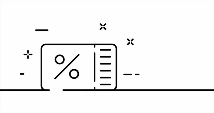 Price tag with percent. Sale, discount, label, purchase, buy. Shopping concept. One line drawing animation. Motion design. Animated technology logo. Video 4K
