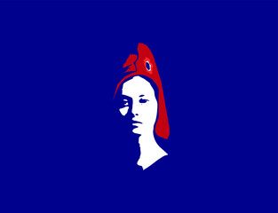 marianne française de face symbole de liberté, égalité et fraternité