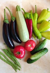 fresh vegetables on the table