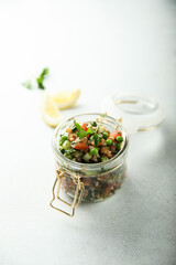 Healthy buckwheat salad with vegetables