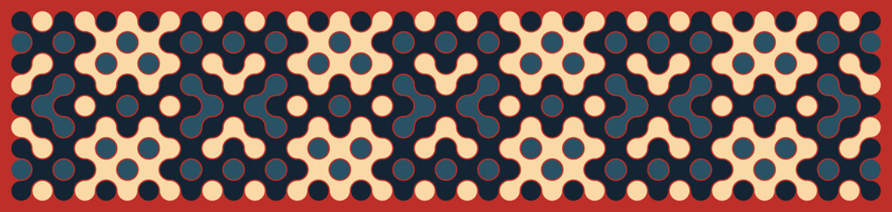 Multicolor truchet tiling connections illustration