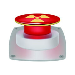 Nuclear button. The danger of nuclear war. Vector illustration