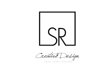 Fototapeta premium SR Square Frame Letter Logo Design with Black and White Colors.