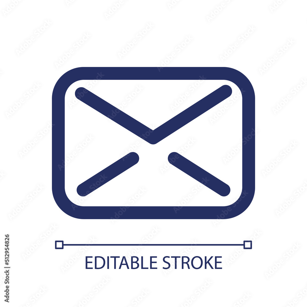 Aufkleber letter linear ui icon. send and receive envelope. digital correspondence and messaging. gui, ux desi