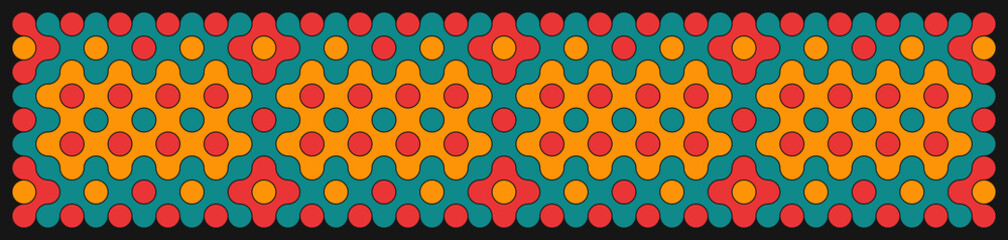 Multicolor truchet tiling connections illustration