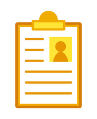 Yellow flat employee KPI or resume report concept