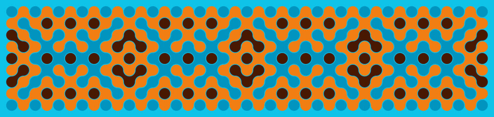 Multicolor truchet tiling connections illustration