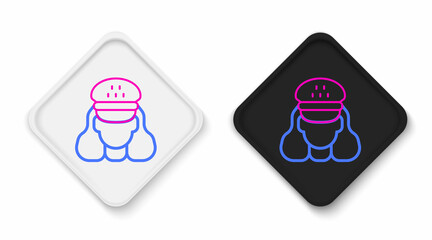 Line Taxi driver icon isolated on white background. Colorful outline concept. Vector