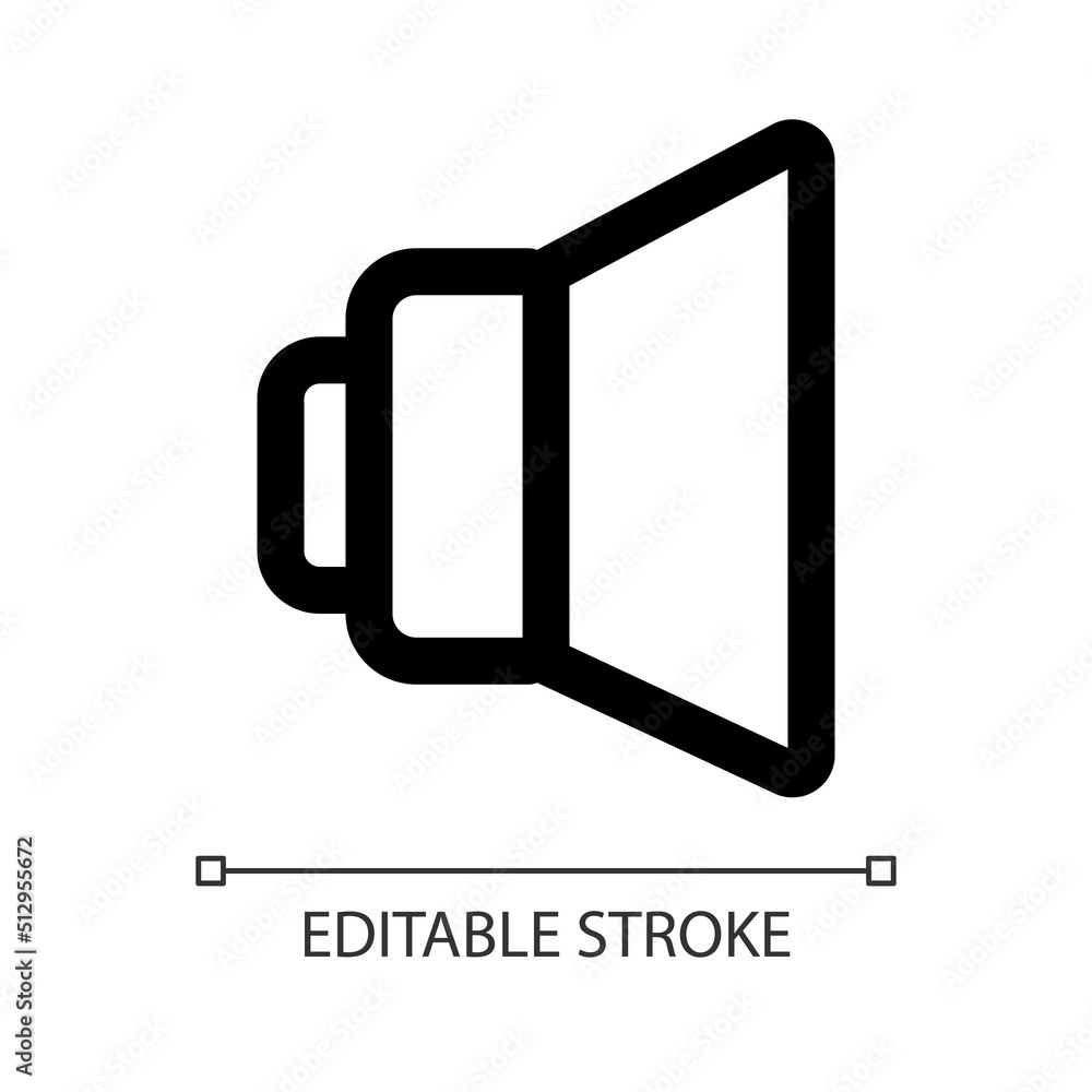 Aufkleber sound white linear ui icon. loud and silent. loudspeaker. media player control. gui, ux design. outl