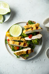 Grilled chicken sandwich with kale