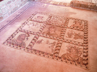 Ancient Mosaic at Paphos Mosaics Museum, Western Cyprus