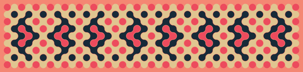 Multicolor truchet tiling connections illustration