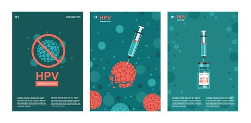 Human papillomavirus vaccine. World immunization poster, social media post, news, banner