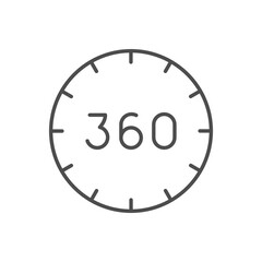 360 degrees rotation line outline icon
