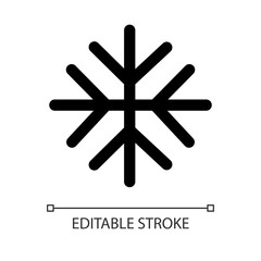 Fototapeta premium Snow white linear ui icon. Winter weather prediction. Snowfall forecast. Meteorology. GUI, UX design. Outline isolated user interface element for app and web. Editable stroke. Arial font used
